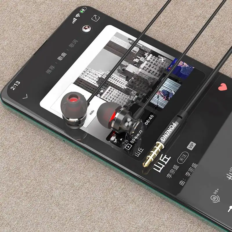 FONENG T52 In-Ear Metal Wired 3.5mm Earphone with Mic