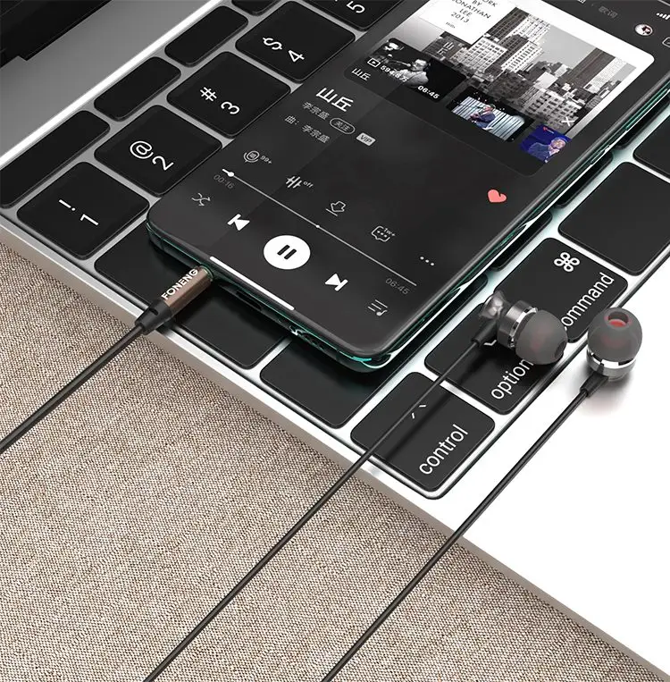 FONENG T52 In-Ear Metal Wired 3.5mm Earphone with Mic